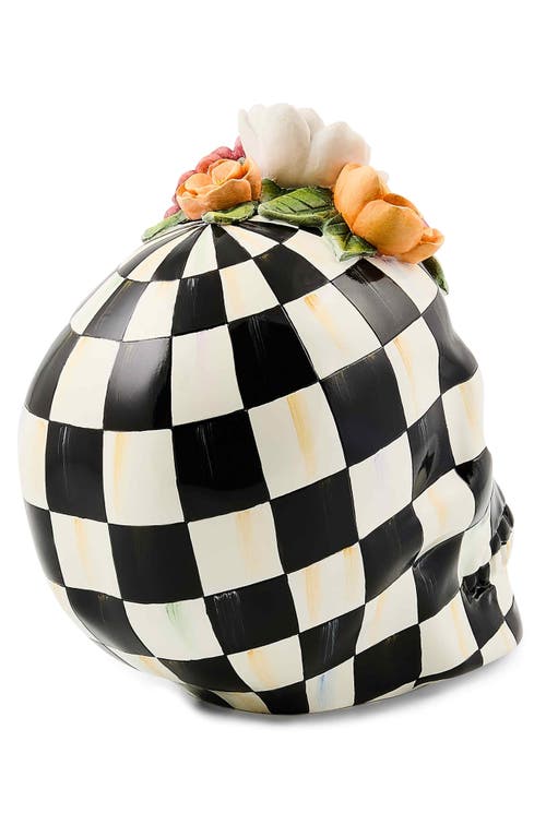 Mackenzie-childs Mackenzie Childs Courtly Check Cascade Floral Skull In Multi