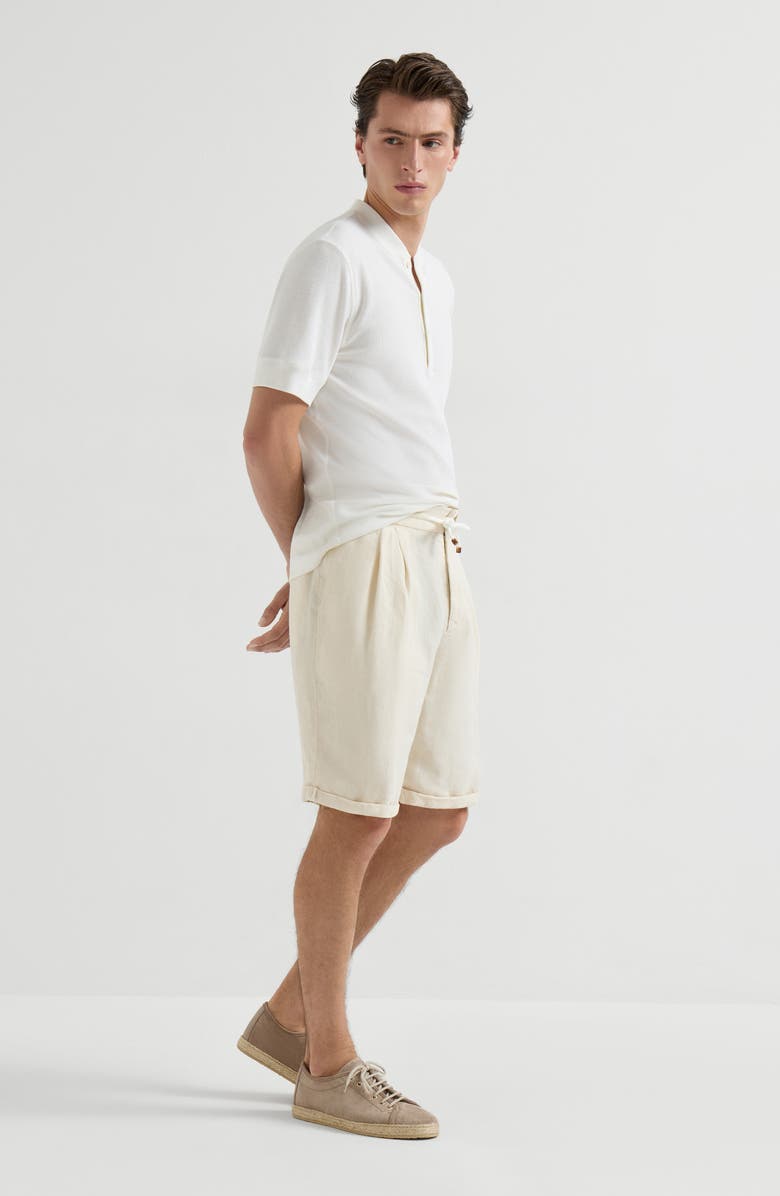 Brunello Cucinelli Gabardine Bermuda shorts, Alternate, color, Off-White