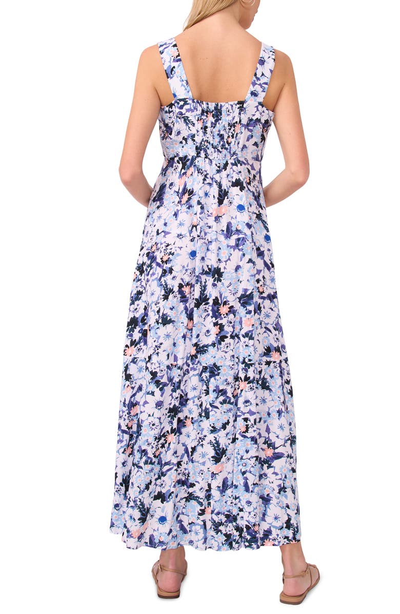Vince Camuto Print Smocked Back Maxi Dress, Alternate, color, Blue Shadow