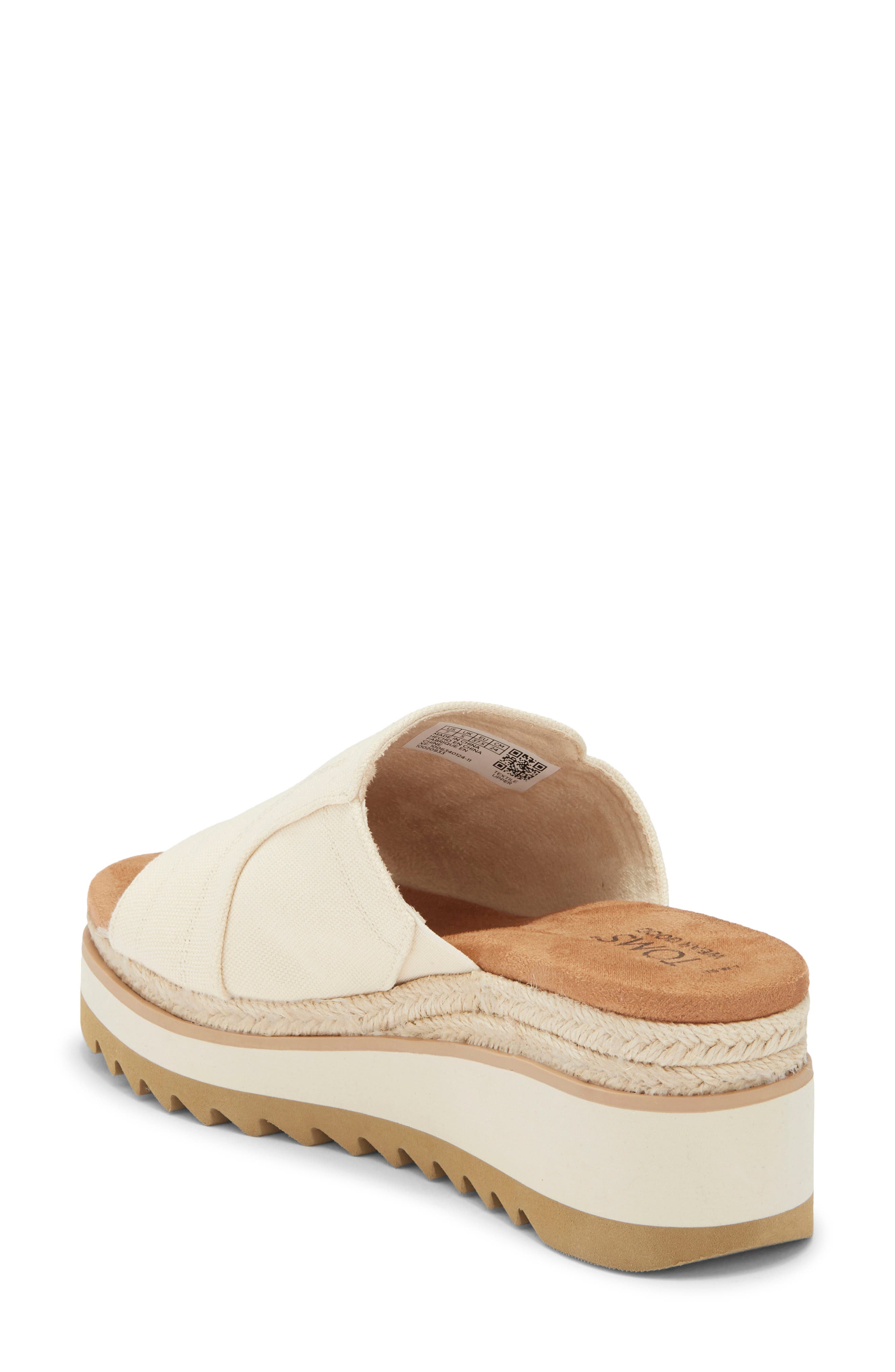 TOMS Adria Platform Wedge Sandal, Alternate, color, Natural