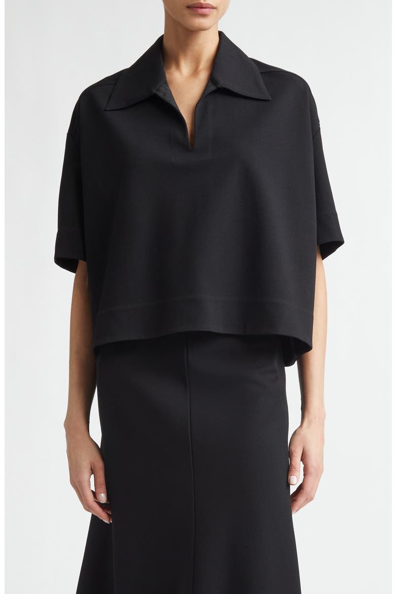 Crop Rib Polo, Main, color, BLACK