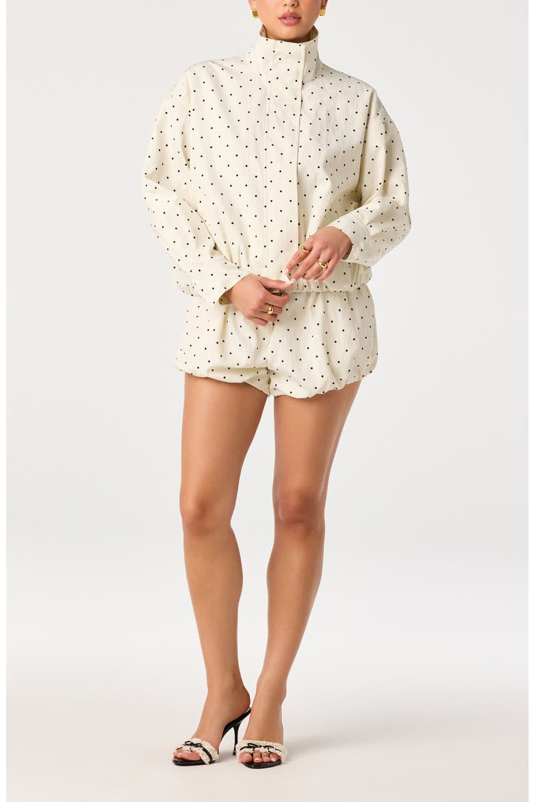 Collins Polka Dot Bomber Jacket, Alternate, color, IVORY/ BLACK POLKADOT