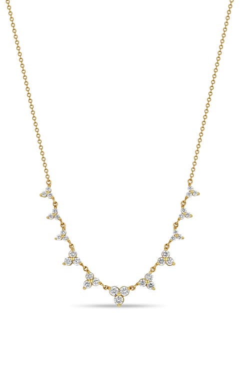 Graduated Diamond Trio Frontal Necklace