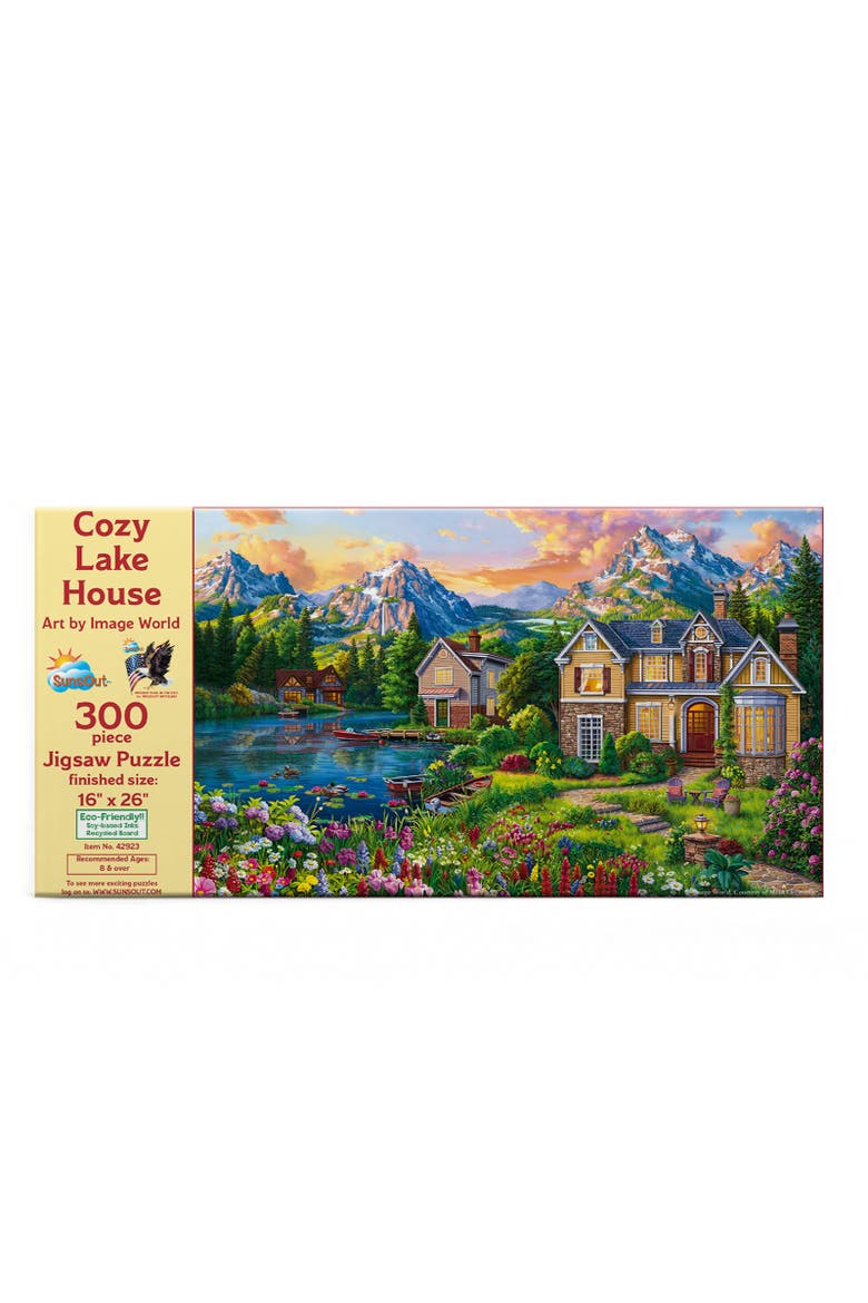 Cozy Lake House 300 piece Jigsaw Puzzle for Adults, Alternate, color, Multicolor
