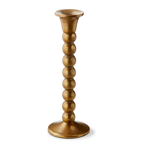 Ingrid Small Taper Candle Holder Antique Brass Aluminum 3.5x3.5x10 in