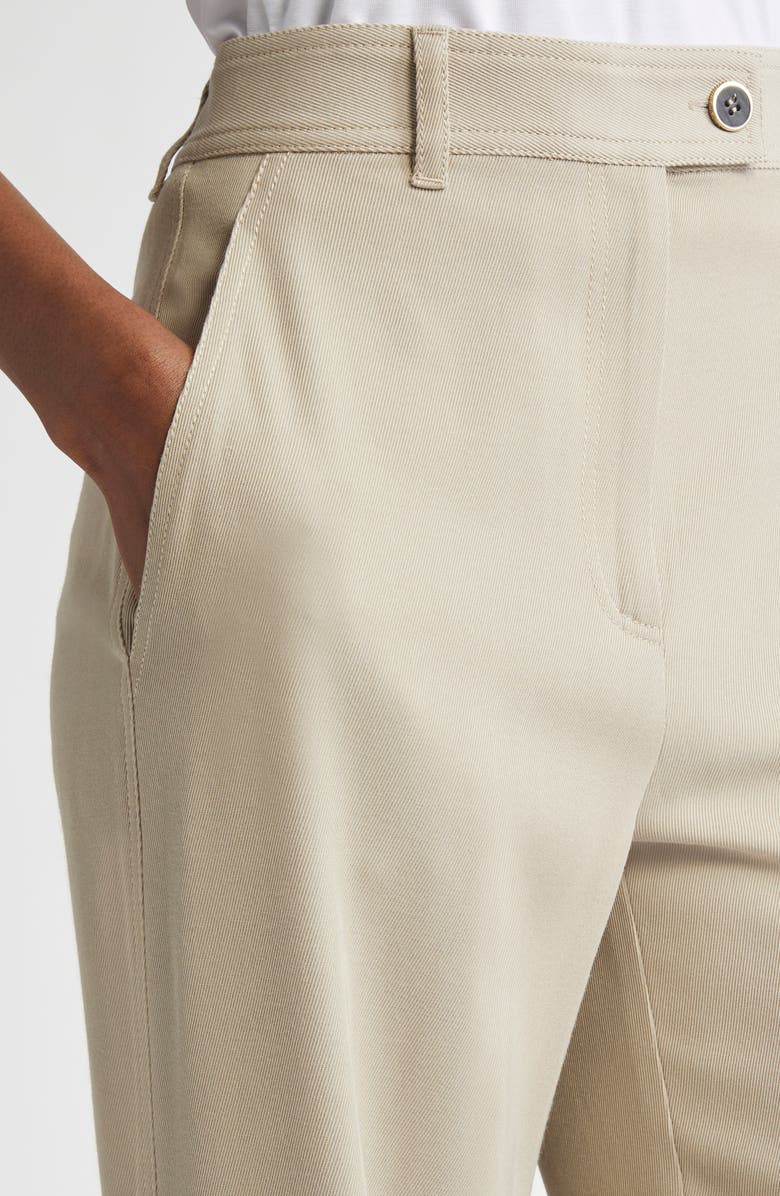 ST. JOHN Stretch Twill Straight Leg Pants, Alternate, color, Taupe