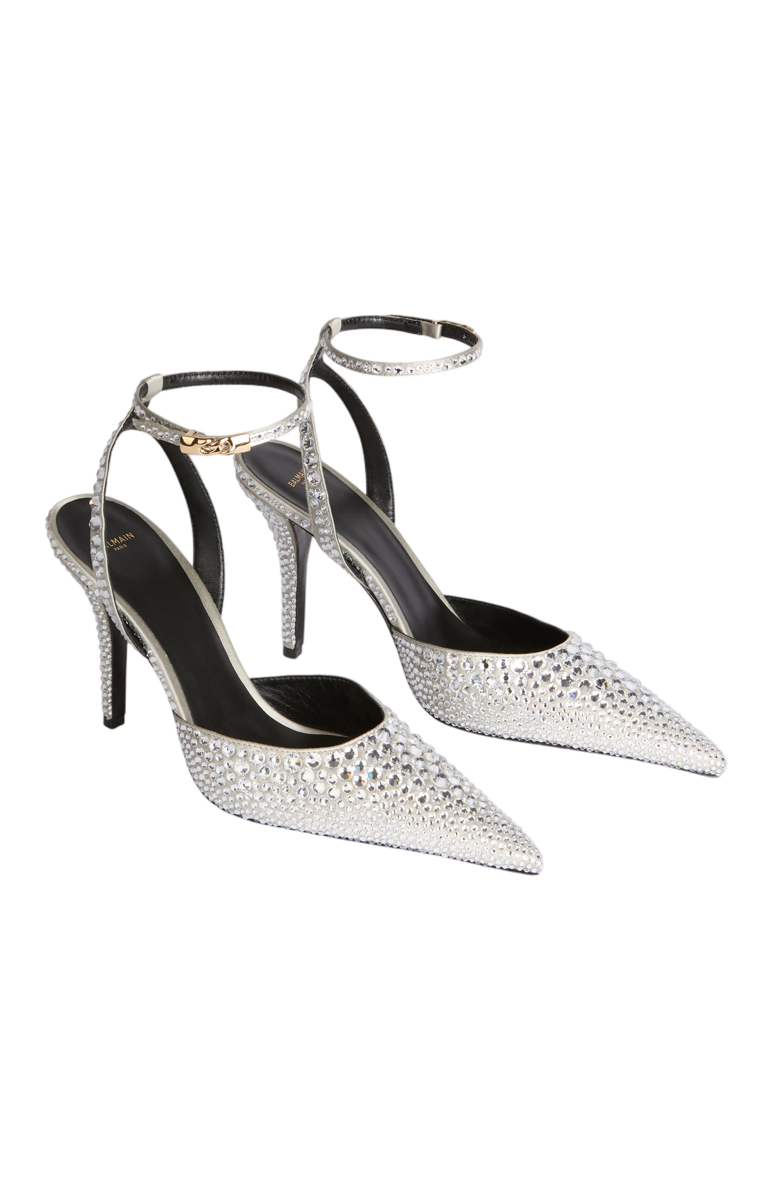 Strappy Satin Courts with Crystals, Main, color, Silver