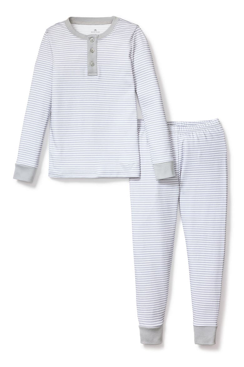 Stripe Fitted Pajama Set, Main, color, GREY
