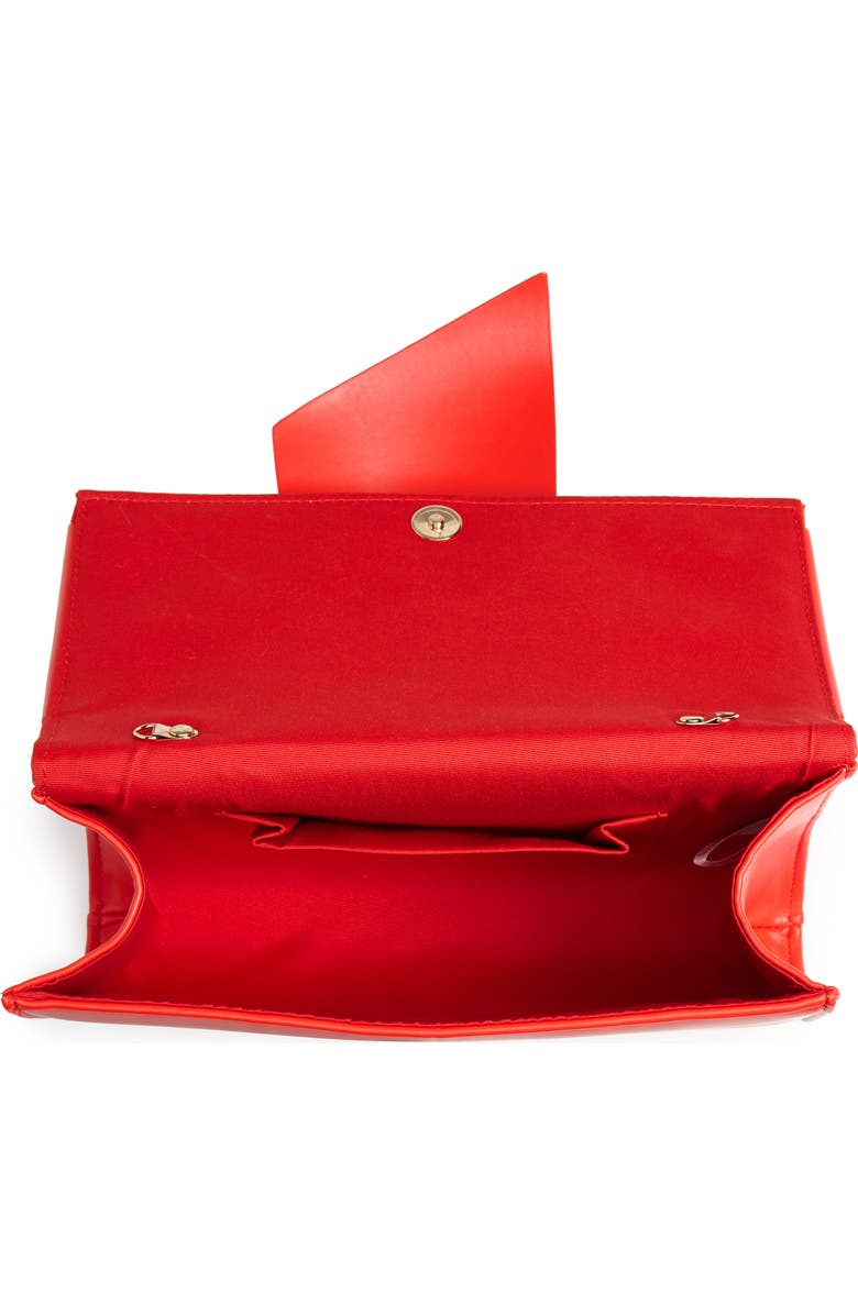 Street Level Bowtie Faux Leather Clutch, Alternate, color,