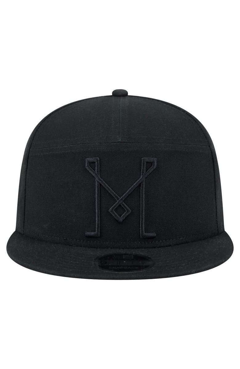 New Era Men's New Era Black Inter Miami CF Canvas 9FIFTY Snapback Hat, Alternate, color, Black