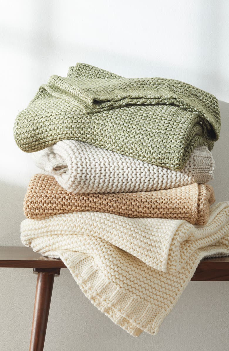 Nordstrom Heathered Knit Throw Blanket, Alternate, color, 