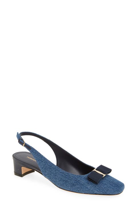 パンプス Salvatore Ferragamo Slingback 01E285757791 Iconic bow slingback pump - Women | Ferragamo