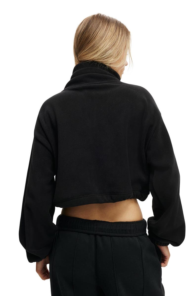 COTTON ON BODY Women's Active Explorer Polar Fleece Half Zip Jumper, Alternate, color, Black