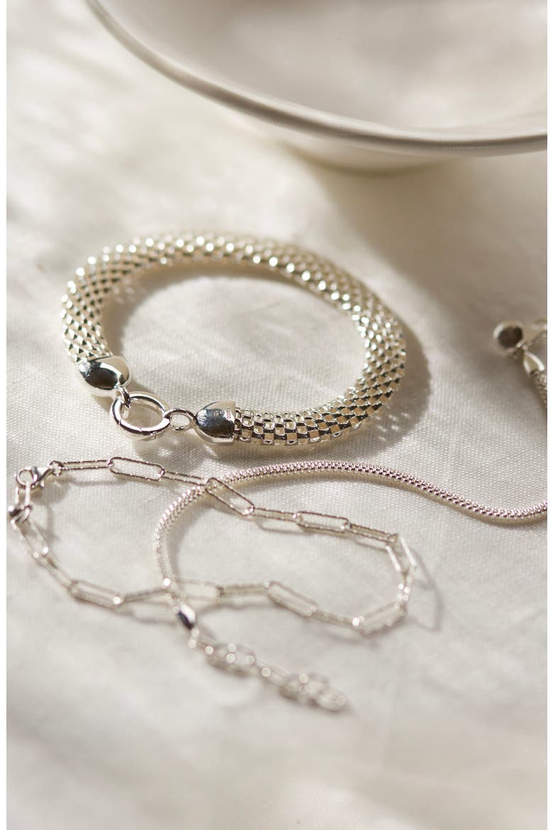 Heirloom Woven Fine Chain Bracelet, Alternate, color, SILVER