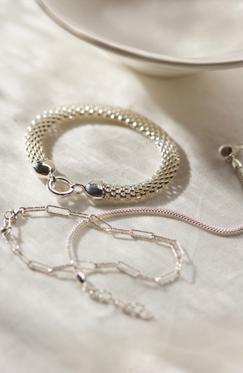 Monica Vinader Heirloom Woven Fine Chain Bracelet, Alternate, color, Silver