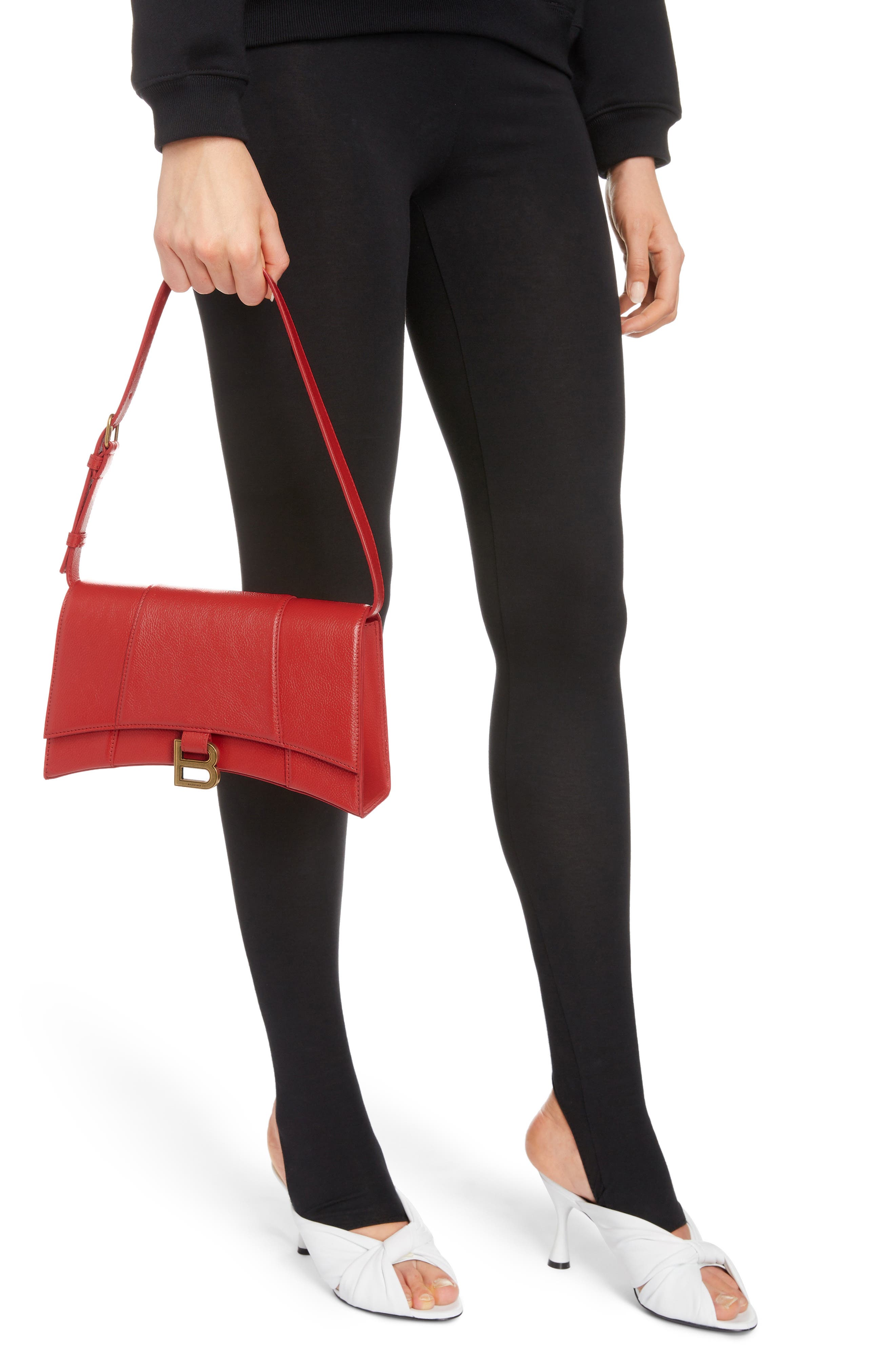 Balenciaga Small Hourglass Sling Leather Shoulder Bag, Alternate, color, 