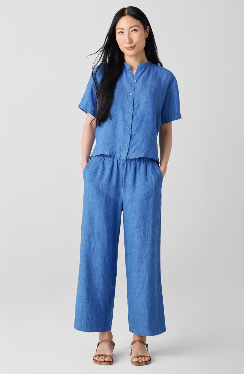 Eileen Fisher Organic Linen Crop Wide Leg Pants, Alternate, color,