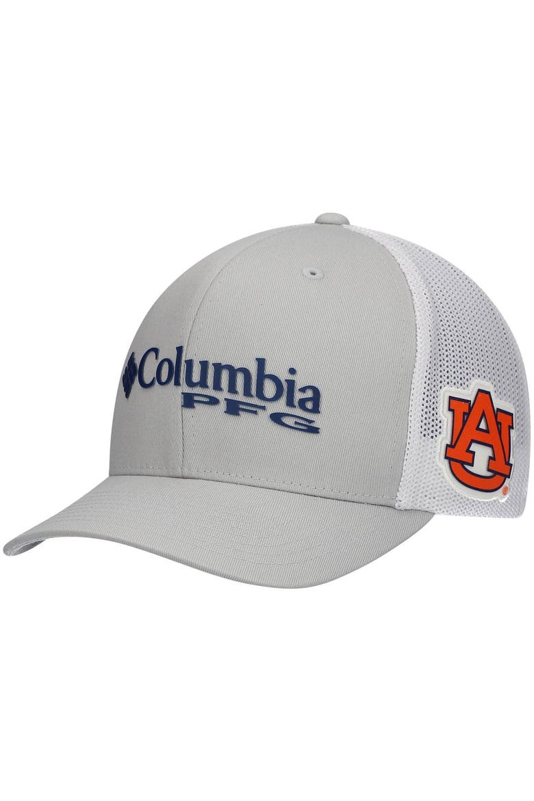 Men's Columbia Gray Auburn Tigers PFG Snapback Hat, Main, color, Gray
