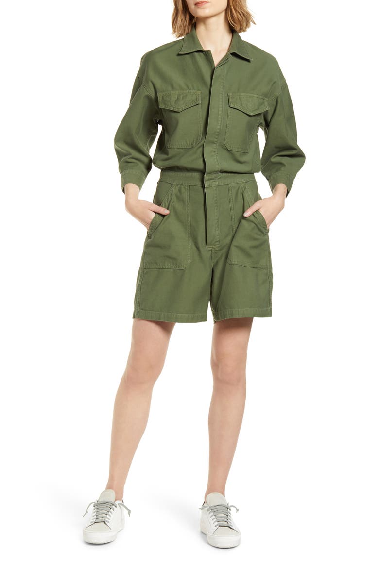 Marta Utility Cotton Romper, Main, color, LAUREL