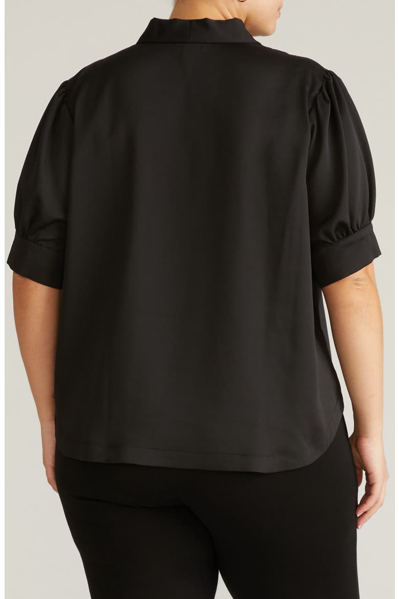 Beatrice Pebble Georgette Top, Alternate, color, BLACK
