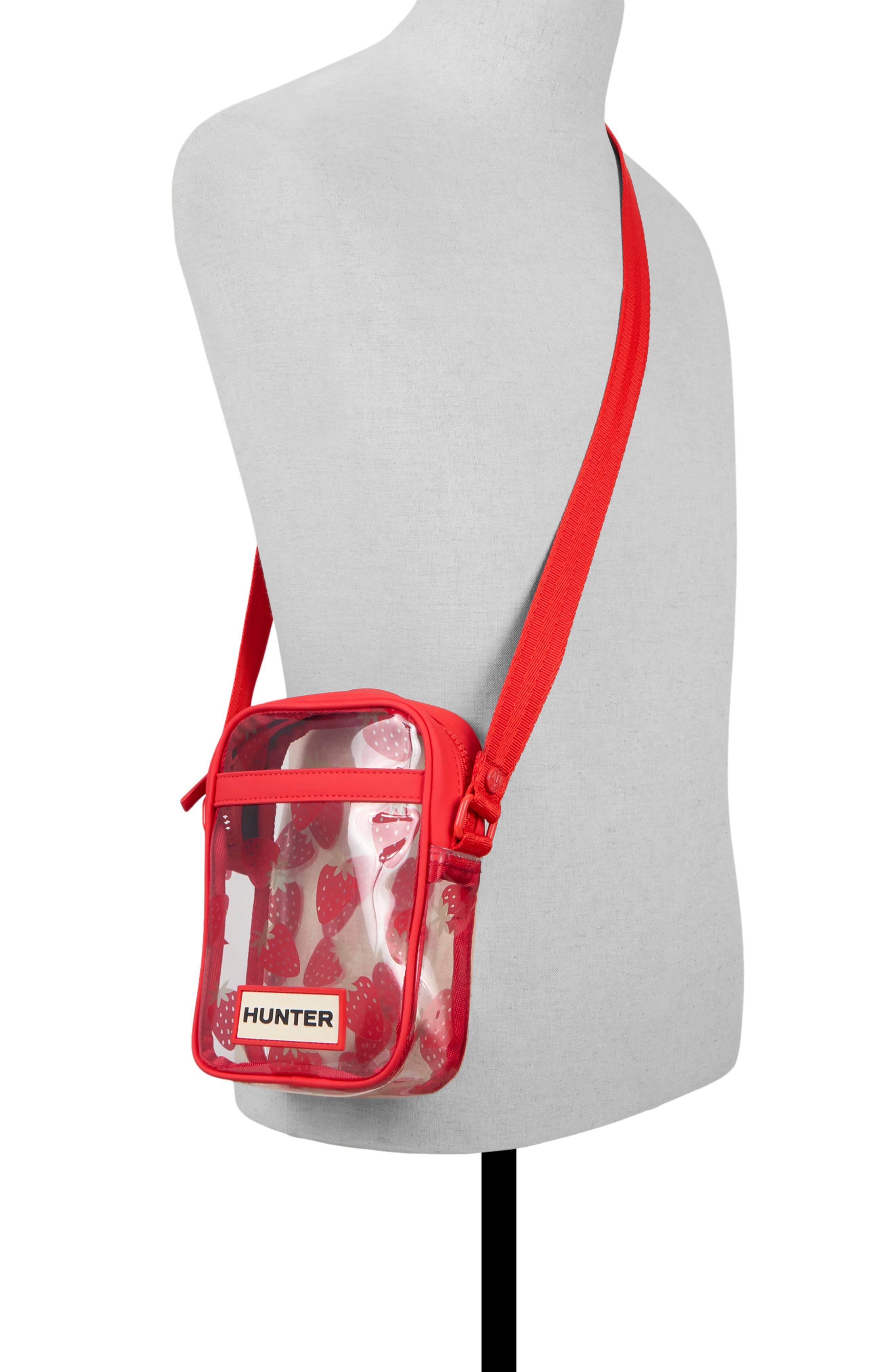 Transfer Clear Crossbody Bag, Alternate, color, RED