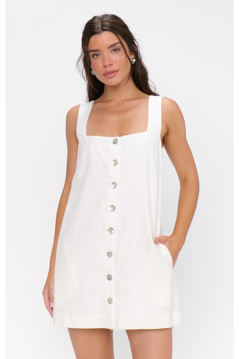 Everly Mini Dress, Main, color, White Linen
