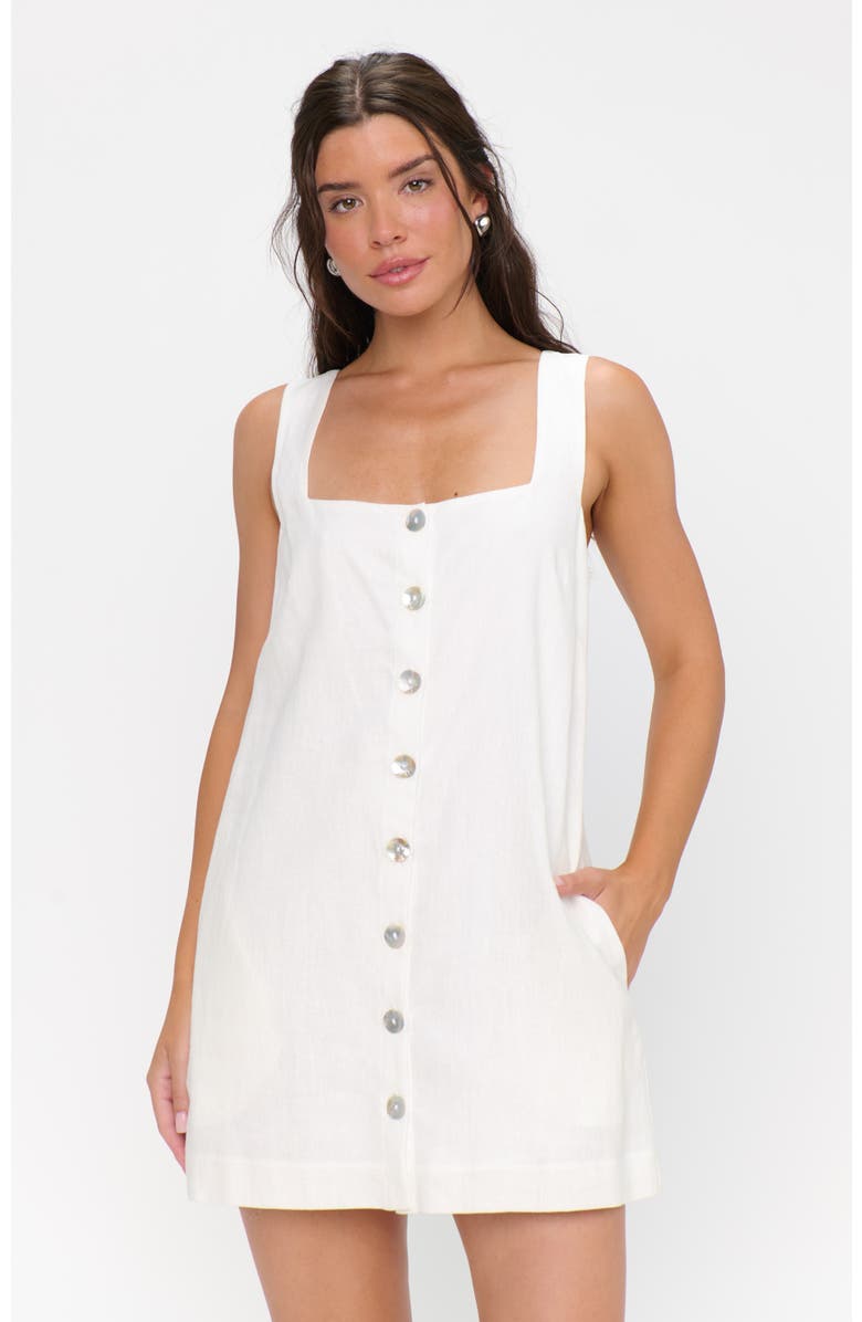 Show Me Your Mumu Everly Mini Dress, Main, color, White Linen