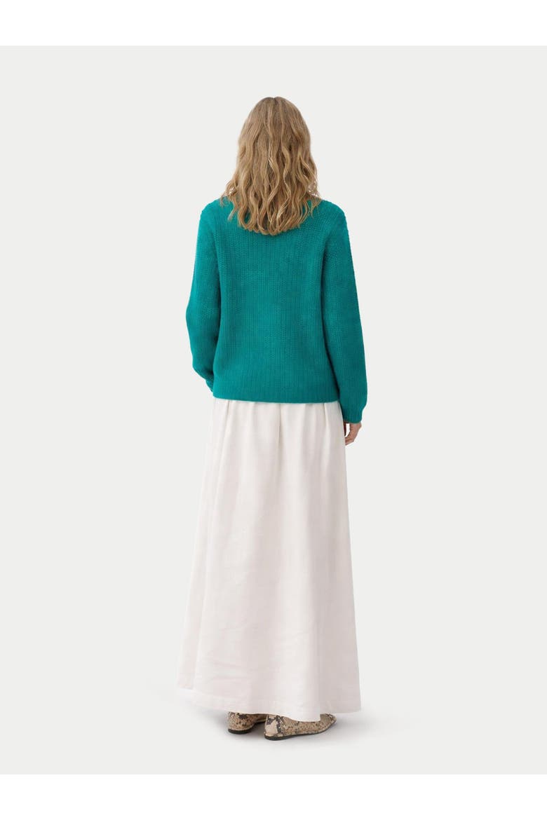 Chunky Cashmere Cardigan with Zipper, Alternate, color, dynasty green