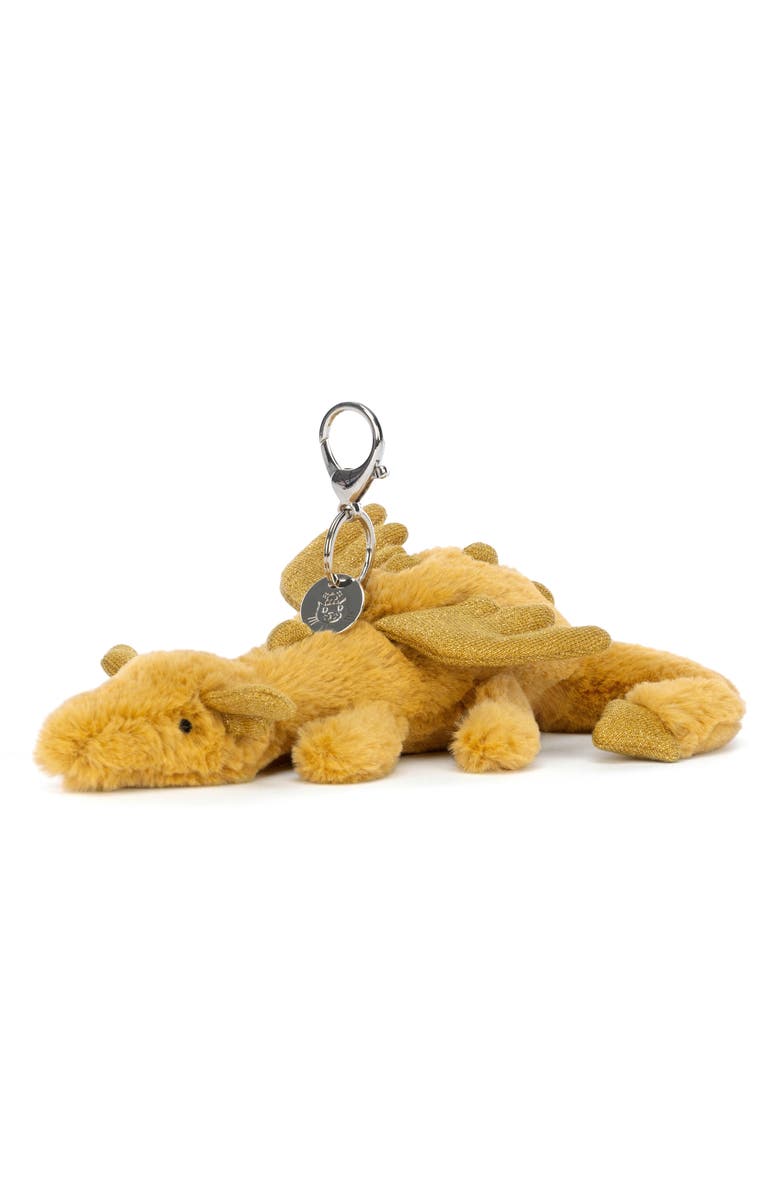 Jellycat Golden Dragon Bag Charm, Main, color, 