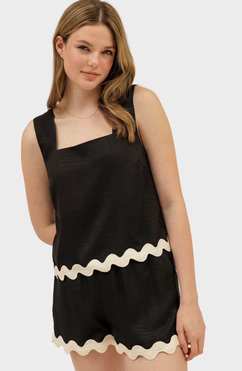 Blu Pepper Rickrack Trim Tank & Shorts Set, Alternate, color, 