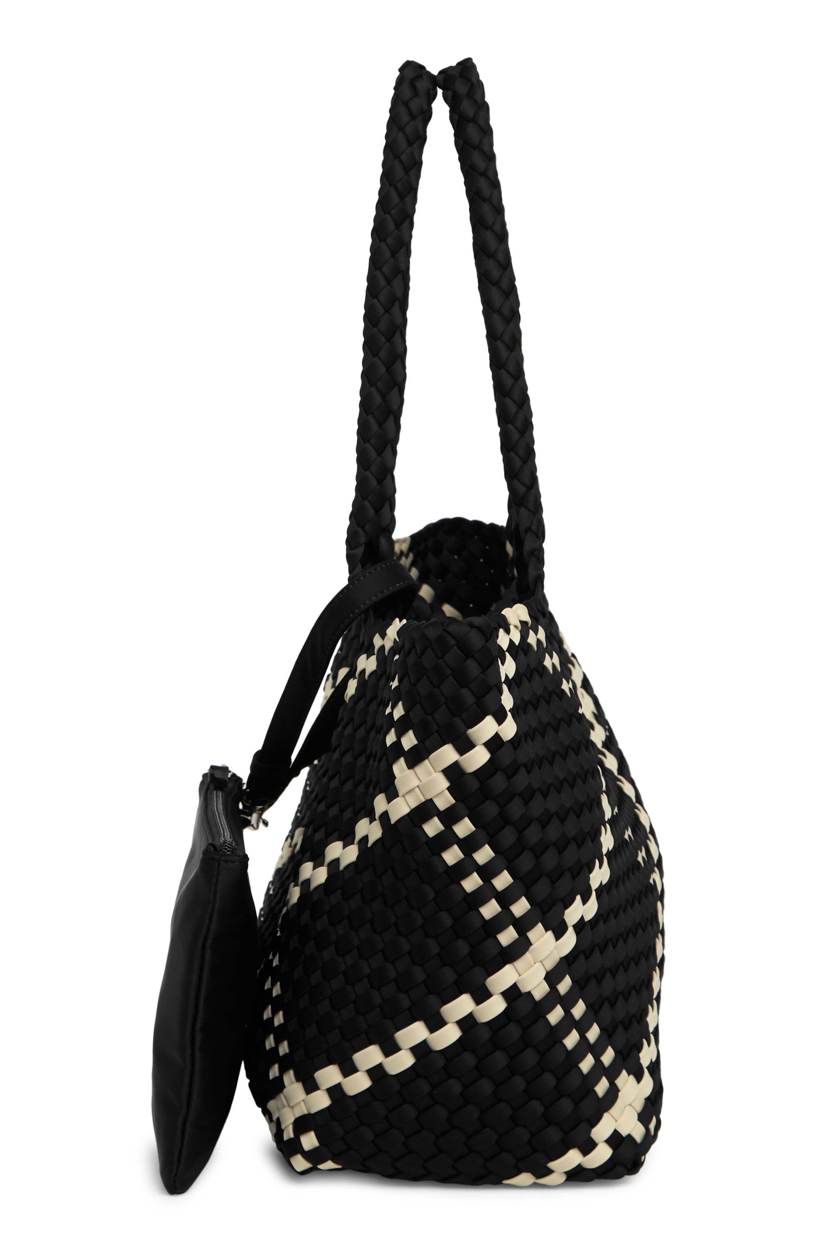 BCBG Woven Large Tote Bag & Pouch Set, Alternate, color, 