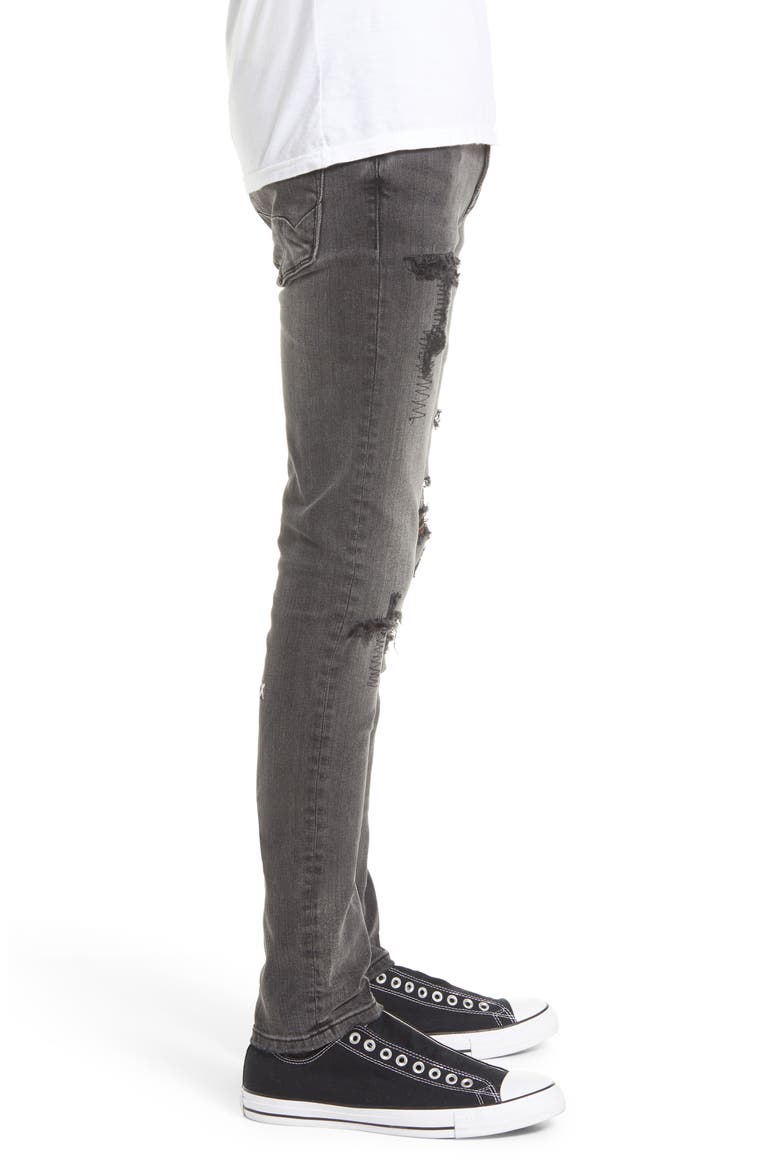 Punk Men's Distressed Super Skinny Jeans, Alternate, color, FLINT