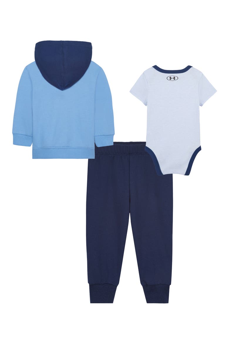 Kids' 3-Piece Hoodie, Bodysuit & Pants Set, Alternate, color, HORIZON BLUE
