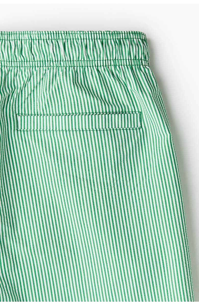 H&M Seersucker swim shorts, Alternate, color, Green/Striped
