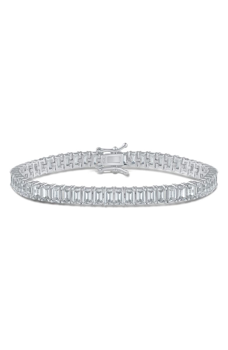 CZ by Kenneth Jay Lane Emerald Cut Cubic Zirconia Bracelet, Main, color, 
