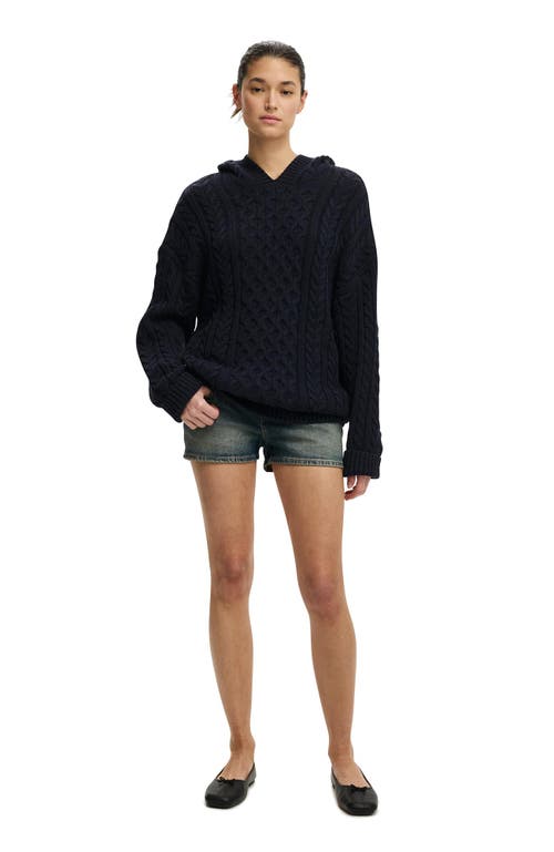 Cotton On Oversized Cable Hoody In Black