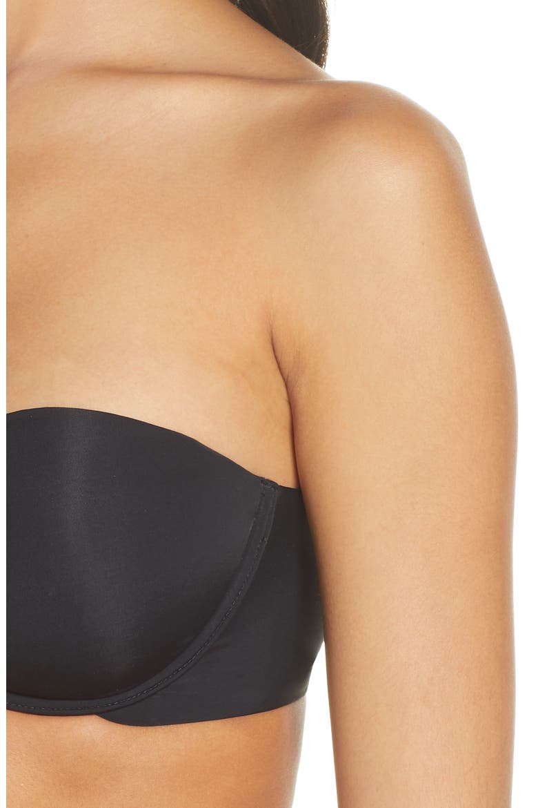 Minimal Contour Underwire Strapless Bra, Alternate, color, BLACK