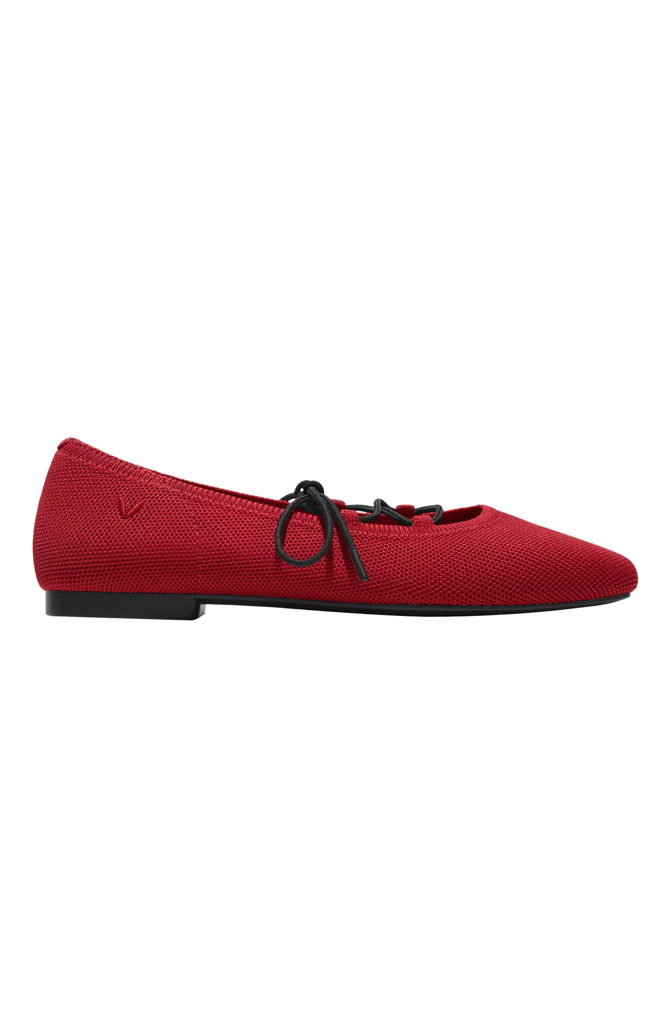 Miley Square-Toe Ballet Flats Lace-Up Mary Janes, Alternate, color, Ruby Red