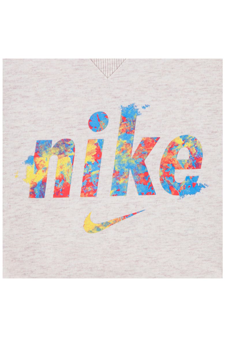 Kids' Graphic French Terry Crewneck Sweatshirt & Joggers Set, Alternate, color, PALE IVORY HEATHER