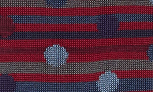 Bugatchi Stripe & Dot Mercerized Cotton Blend Dress Socks In Burgundy