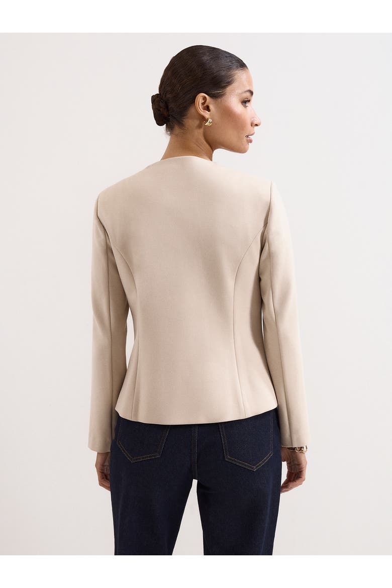 Carla Sculpted Ponte Jacket, Alternate, color, Stone