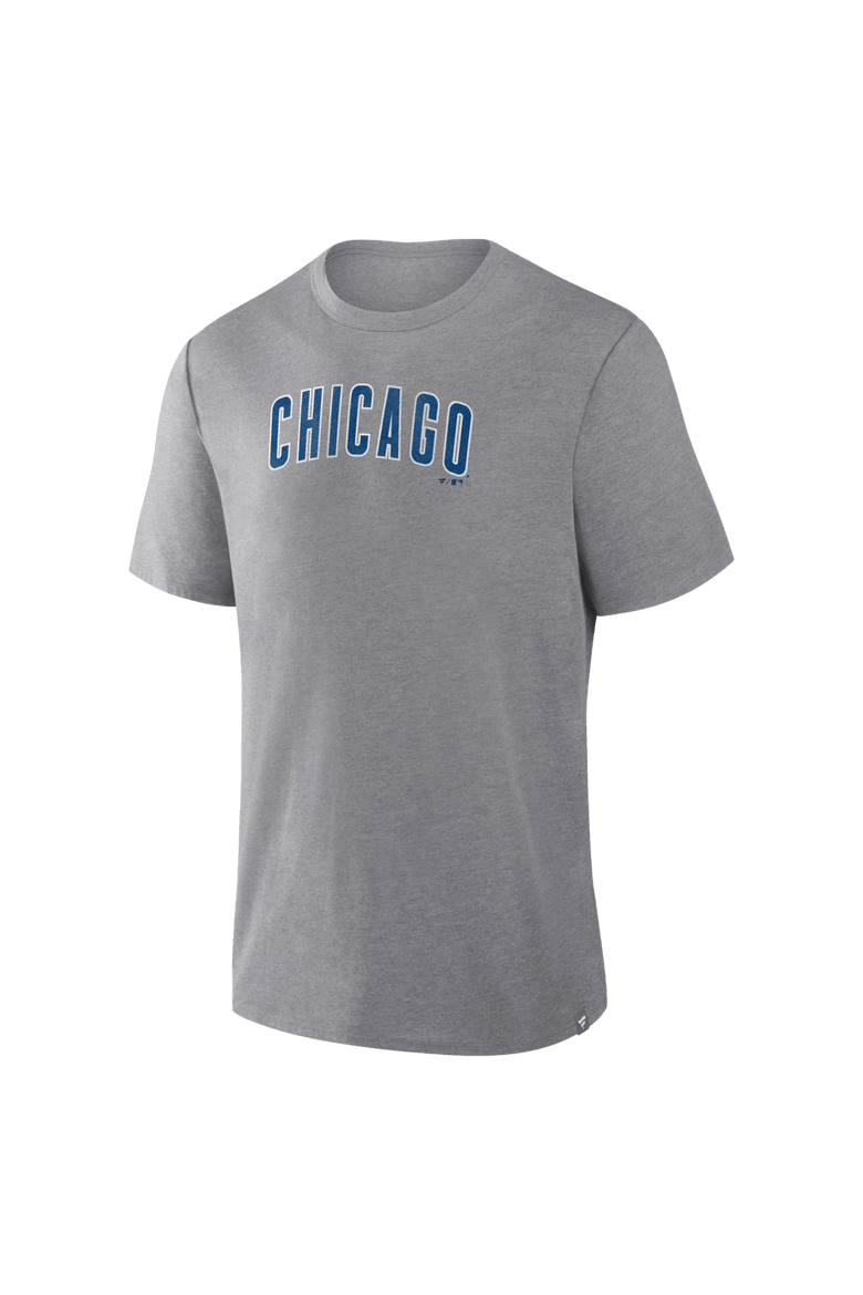 Men's Fanatics Heather Gray Chicago Cubs Play Tribute Tri-Blend T-Shirt, Alternate, color, Heather Gray
