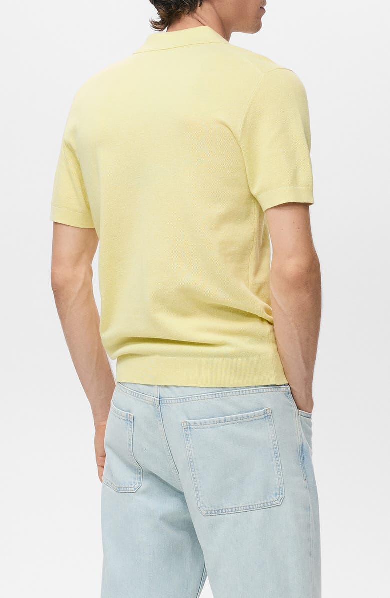 MANGO Slim Fit Knit Polo, Alternate, color, Neon Yellow