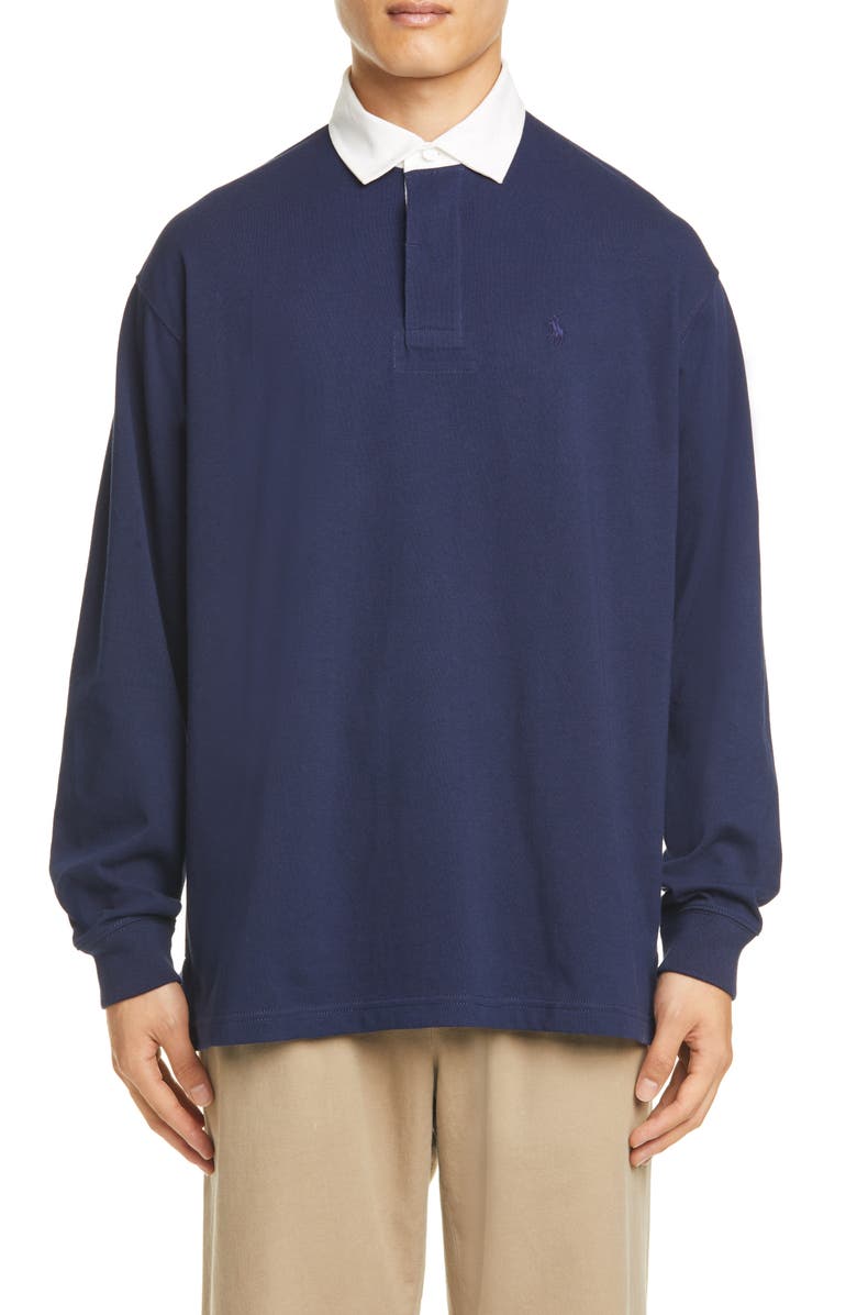 Polo Ralph Lauren Big Yarn Dye Long Sleeve Rugby Shirt, Alternate, color,