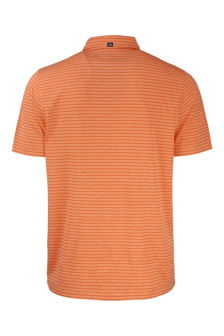 Forge Heather Stripe Recycled Blend Polo, Alternate, color, COLLEGE ORANGE HEATHER