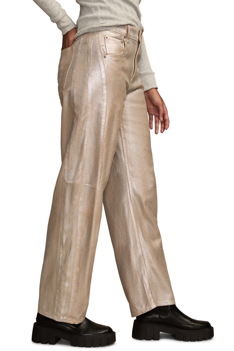 Lucky Legend Metallic Barrel Leg Jeans, Alternate, color, CRUSHIN ON KHAKI WASH