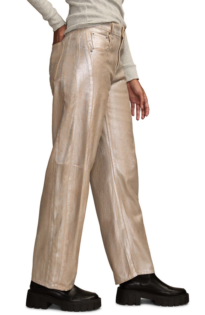 Lucky Brand Lucky Legend Metallic Barrel Leg Jeans, Alternate, color, Crushin On Khaki Wash