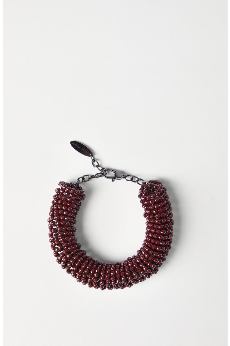 Silver bracelet, Alternate, color, Red