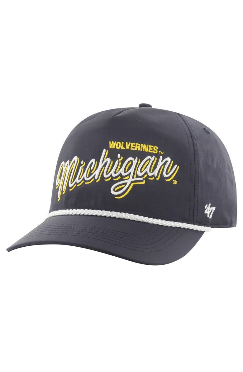 '47 Men's '47 Navy Michigan Wolverines Fairway Hitch Adjustable Hat, Main, color,