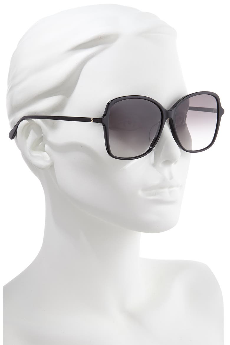 60mm Rectangular Sunglasses, Alternate, color, BLACK/ GREY GRADIENT